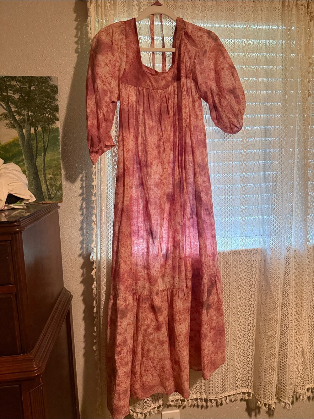 Christy Dawn Maxi Dress in Dusty Rose Tie-Dye